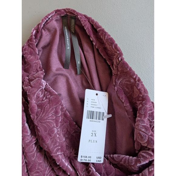 NWT Anthropologie Maya Ruched Cowl Neck Midi Dress Mesh Velvet Sz Plus 2X #8A508 - Picture 8 of 11